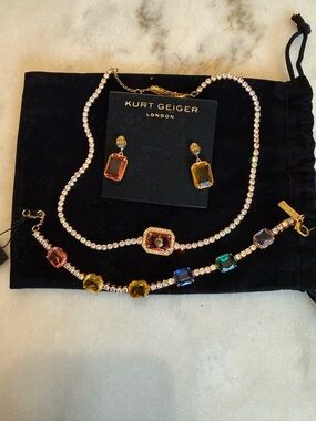 Kurt Geiger Multicolor Necklace l, Bracelet and Earring Set- GORGEOUS SET